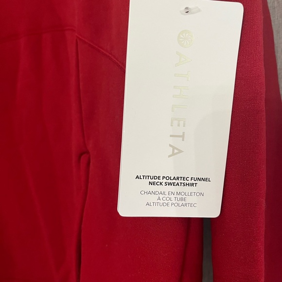 Athleta Red Funnel Neck Sweatshirt - Picture 2 of 2